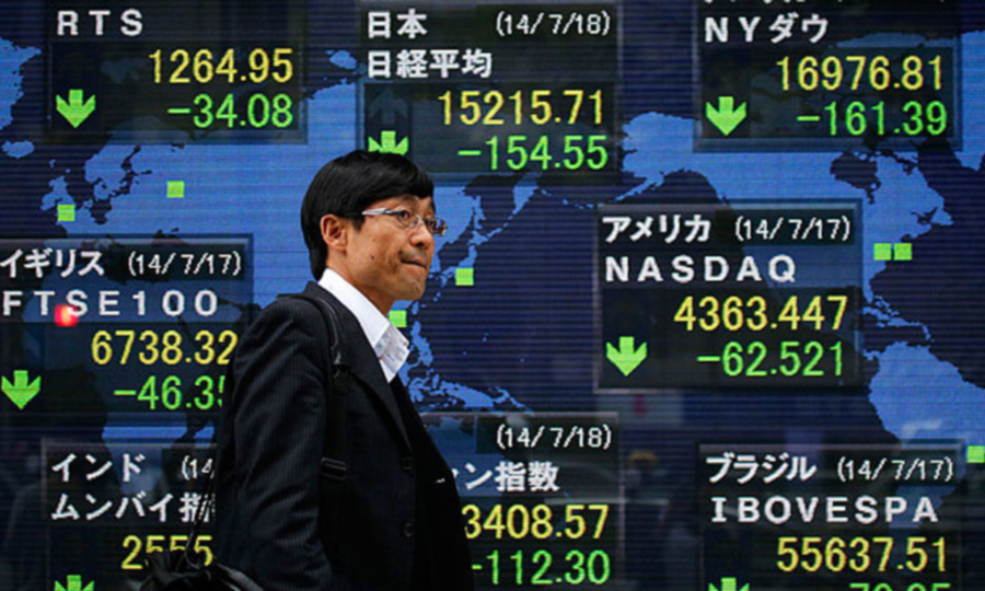 Asian shares ride U.S., European gains, dollar hovers near seven-week high