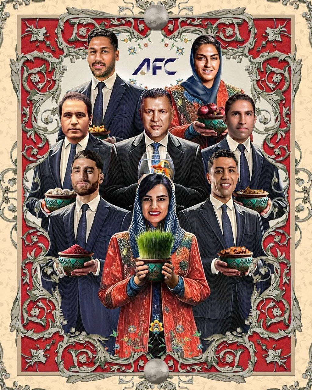 علی دایی با کروات میان هفت سین AFC + عکس