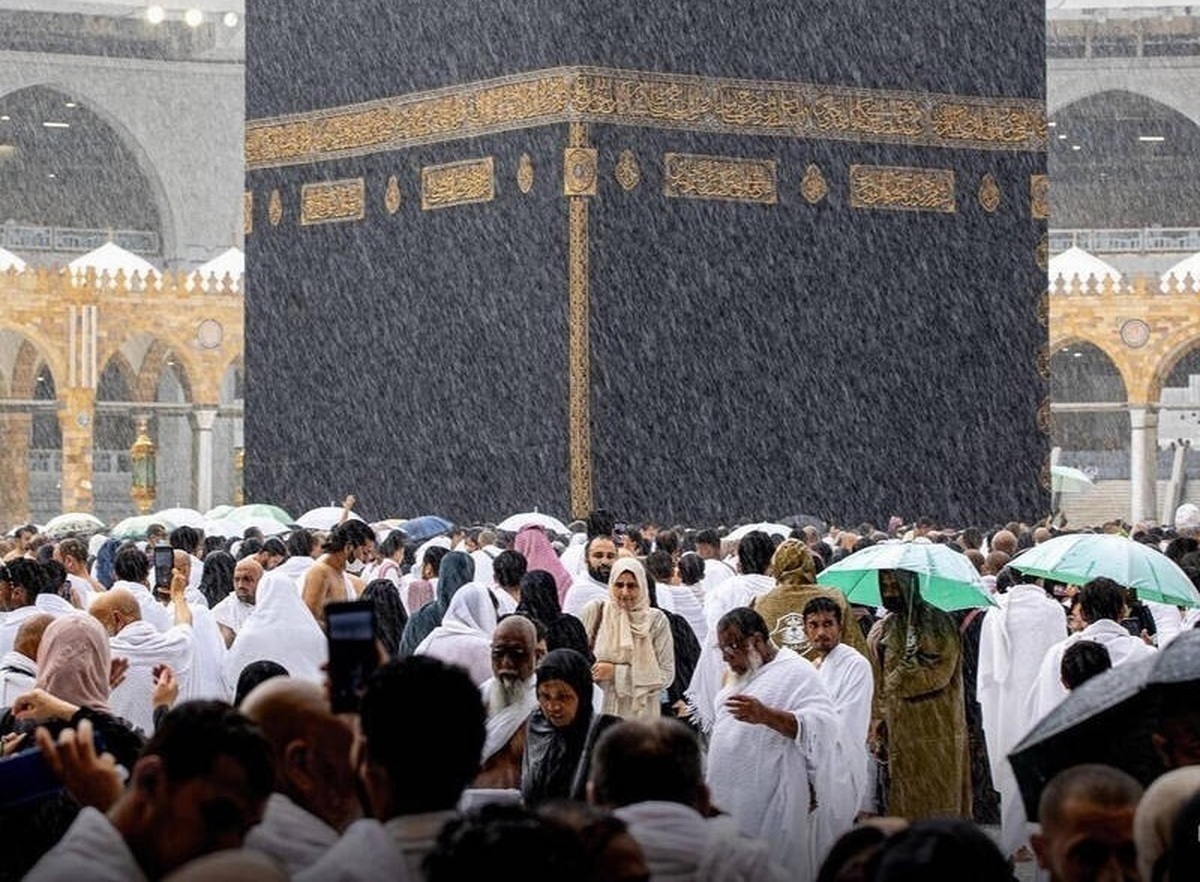 هوای مکه بارانی شد! + فیلم