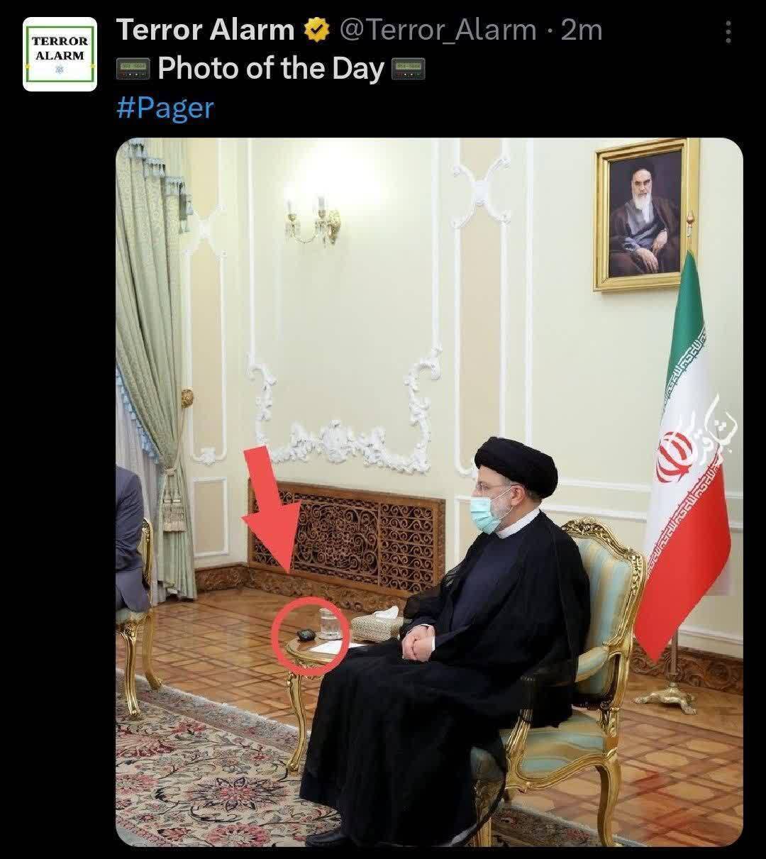 ابراهیم رئیسی هم پیجر داشت؟ / تصویری واضح از دستگاهی که ادعا می‌شود پیجر است!