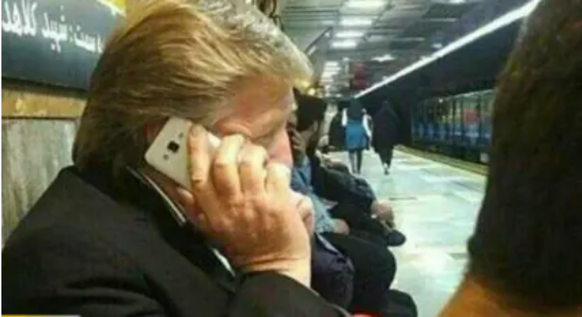 دونالد ترامپ در مترو تهران + عکس