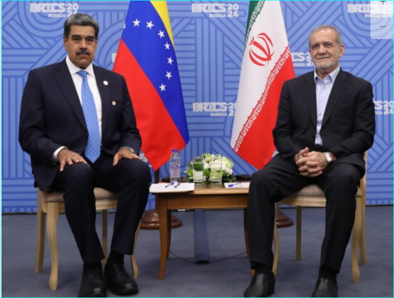 دیدار پزشکیان و نیکولاس مادورو ر حاشیه اجلاس بریکس + عکس