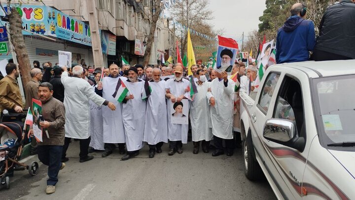 کفن پوشان البرزی در راهپیمایی روز قدس + عکس
