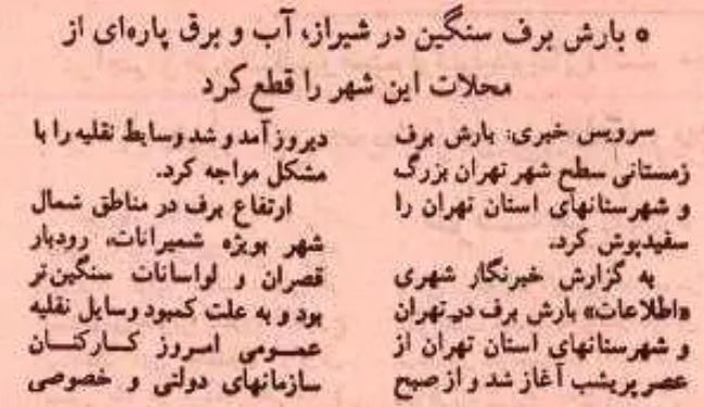 تهران برفی در دی‌ماه ۱۳۷۴ + عکس