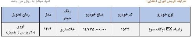 شرایط ثبت‌نام فروش فوری سایپا دی ۱۴۰۴ / بدون قرعه کشی ۳۰ روزه خودرو بخرید + لینک