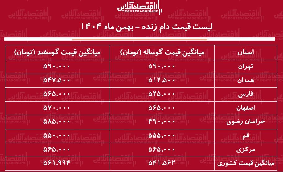 قیمت جدید دام زنده امروز ۱۱ بهمن ۱۴۰۴ / گوسفند زنده کیلویی چند شد؟ + جدول