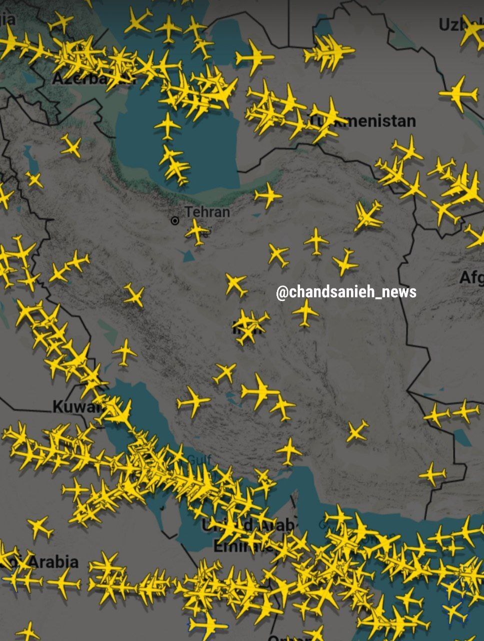 آخرین وضعیت پرواز‌ها در آسمان ایران + عکس