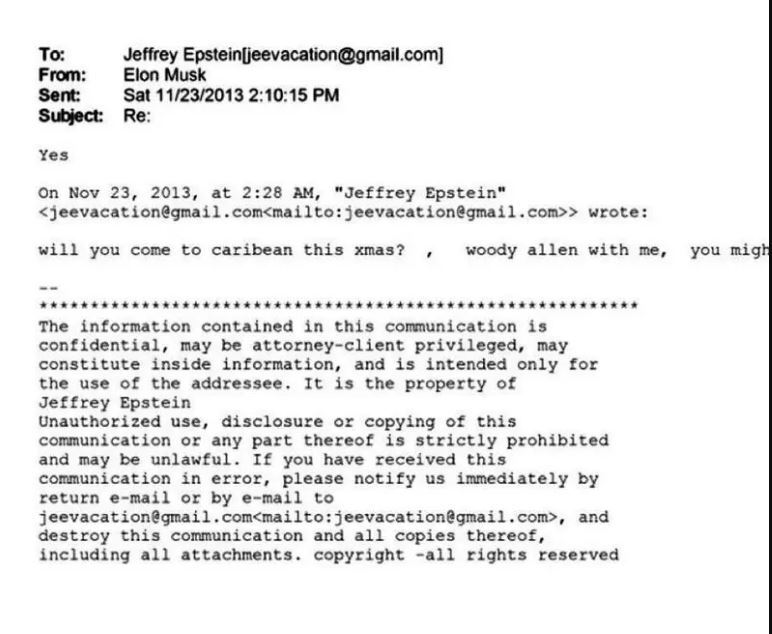 افشای مکاتبات ایلان ماسک و جفری اپستین + تصویر افشای مکاتبات ایلان ماسک و جفری اپستین + تصویر