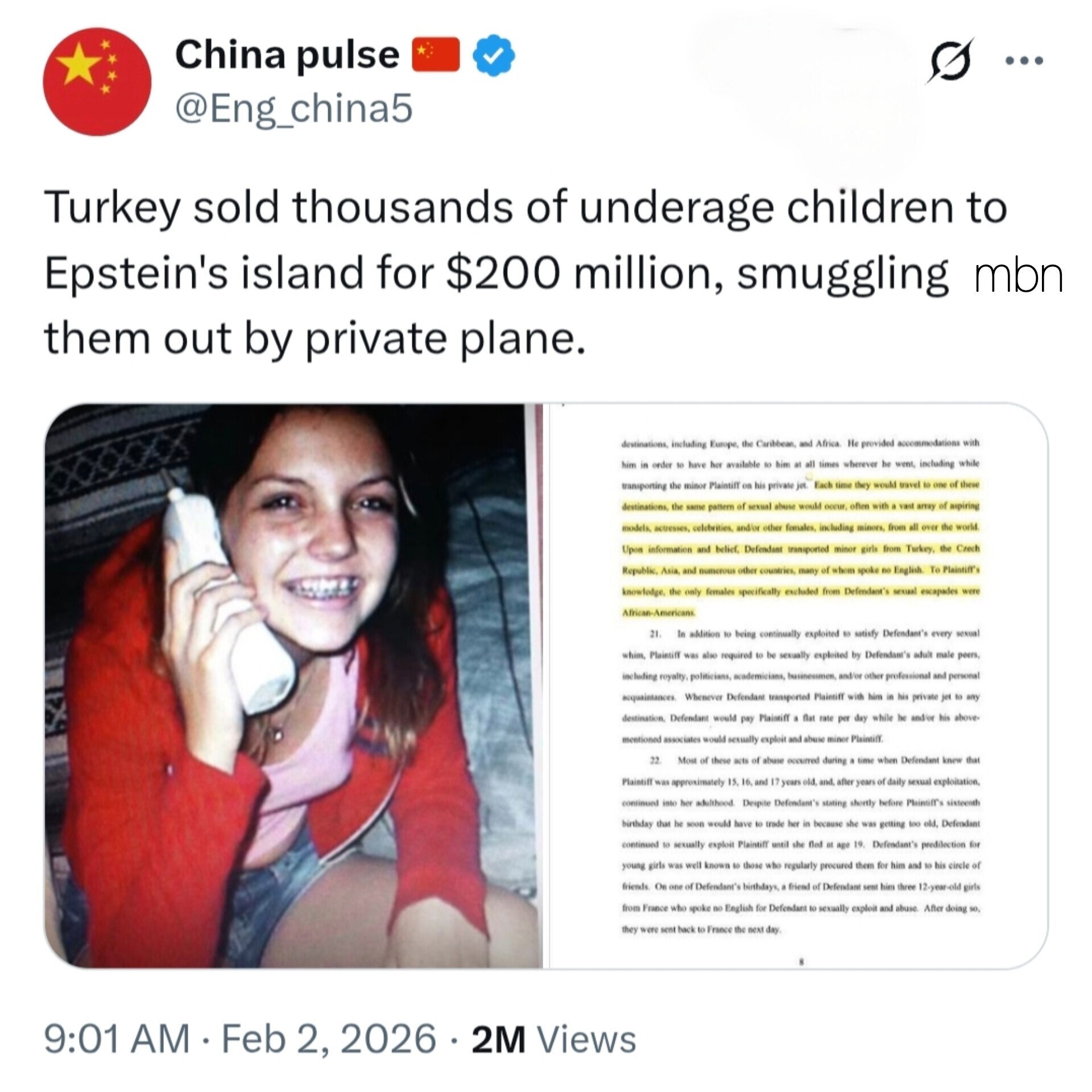 فروش هزاران کودک زیر سن قانونی را به قیمت ۲۰۰ میلیون دلار در جزیره اپستین