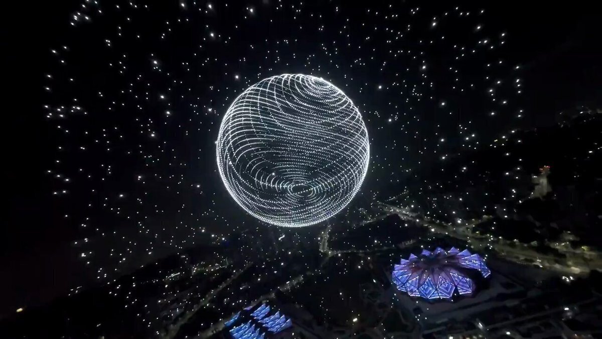 نمایش شگفت‌انگیز بیش از ۲۰،۰۰۰ پهپاد در آسمان چین + فیلم