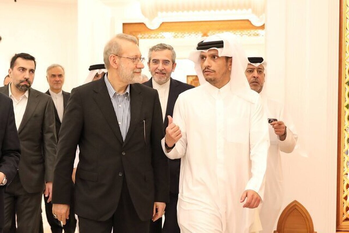 بررسی نتایج مذاکرات عمان در دیدار لاریجانی و وزیرخارجه قطر