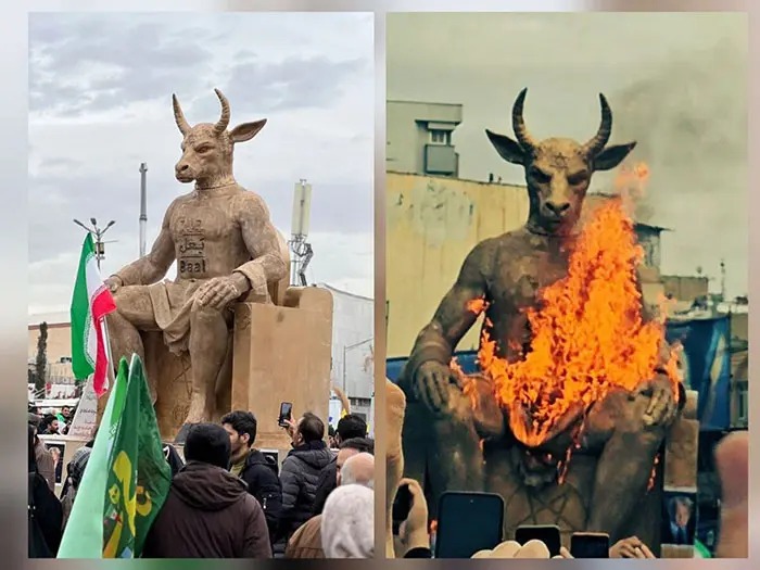 آتش زدن مجسمه بعل در ۲۲ بهمن/ این بت نماد چیست و چرا سوزانده شد؟