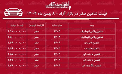 افزایش تاریخی قیمت شاهین در بازار / شاهین یکروزه ۱۱۰ میلیون تومان گران شد! + جدول