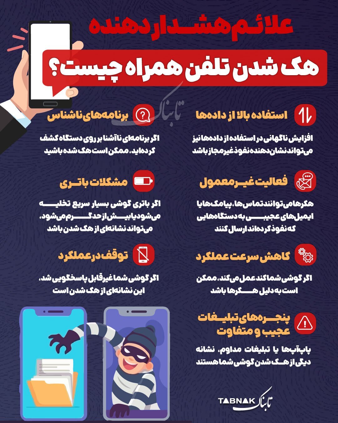 علائم هشداردهنده هک شدن تلفن‌همراه چیست؟