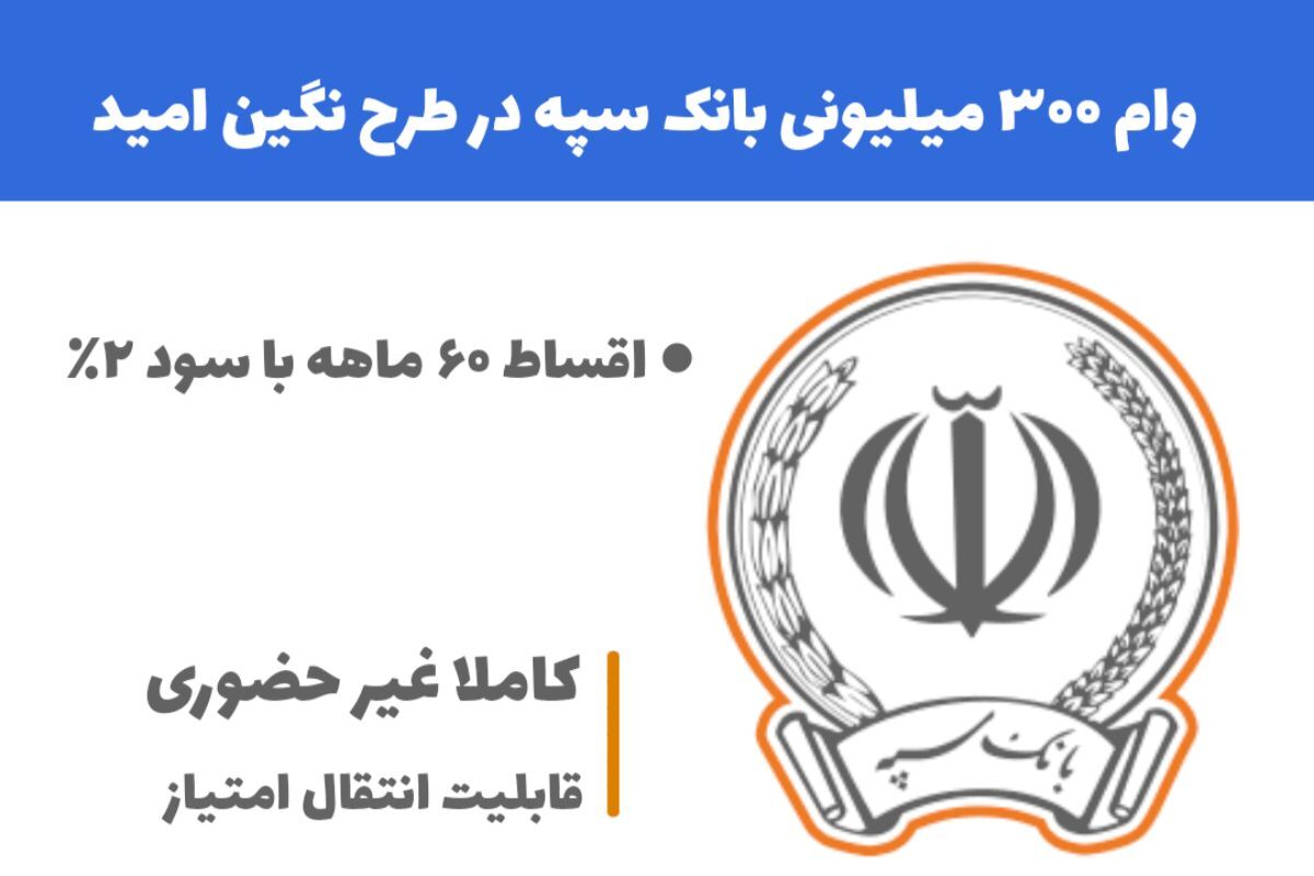 وام ۳۰۰ میلیون تومانی بانک سپه | بررسی شرایط طرح تسهیلاتی «نگین پویا» و «نگین امید»