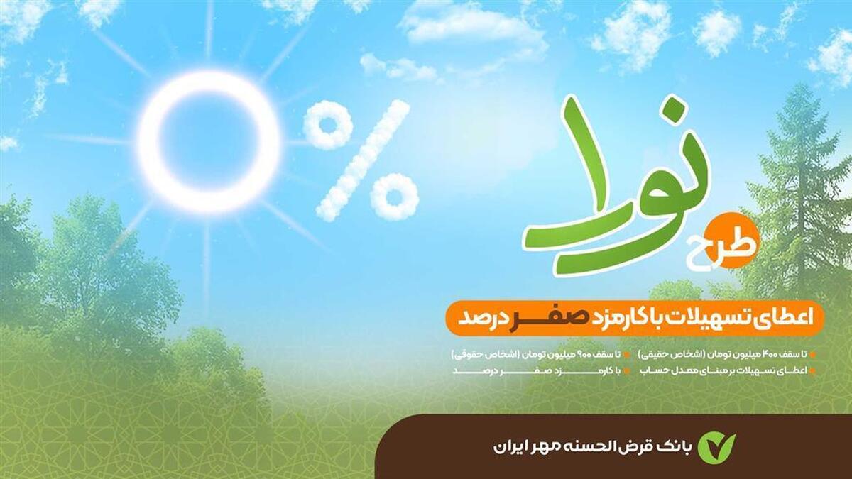 وام بدون کارمزد ۴۰۰ میلیون تومانی / جزئیات کامل شرایط دریافت وام طرح نورا بانک مهر ایران وام بدون کارمزد ۴۰۰ میلیون تومانی / جزئیات کامل شرایط دریافت وام طرح نورا بانک مهر ایران