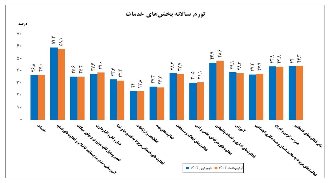 رشد ۴۱ درصدی شاخص خدمات؛ سلامت و پشتیبانی در صدر شتاب قیمت‌ها