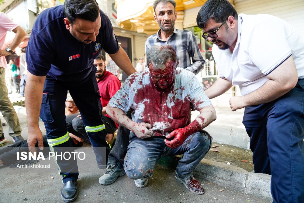 تصاویر تلخ از مصدومان انفجار در بلوار کشاورز تهران