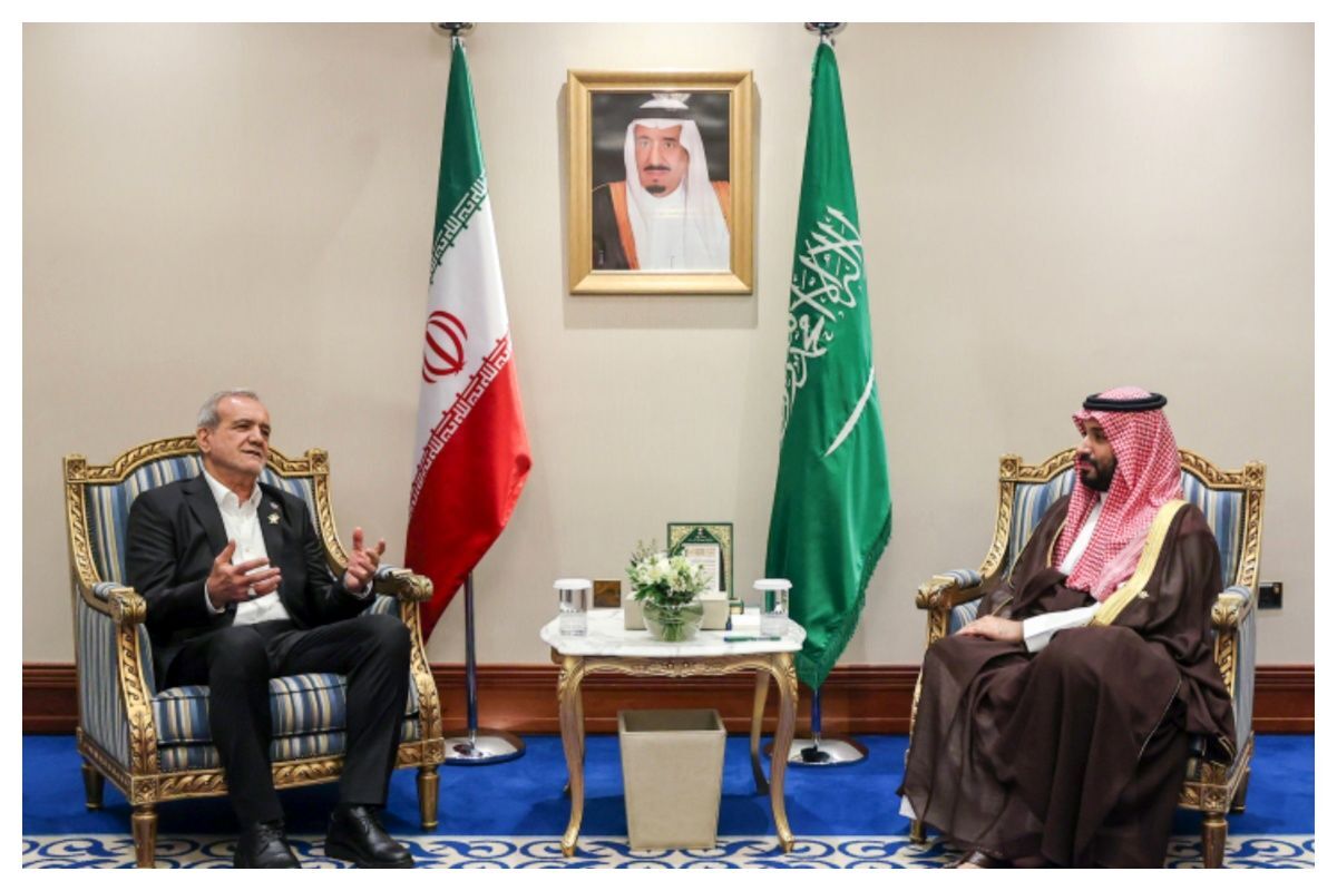 دیدار و گفتگوی پزشکیان و ولیعهد عربستان + عکس