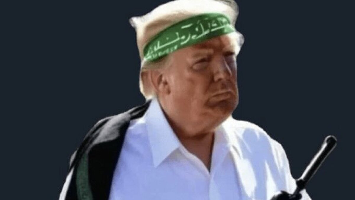 ترامپ با اسلحه و سربند سبز حماس/ ماجرا چیست؟+ عکس