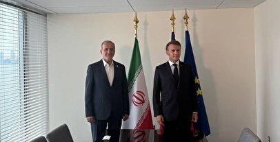 دیدار دکتر پزشکیان با رئیس جمهور فرانسه
