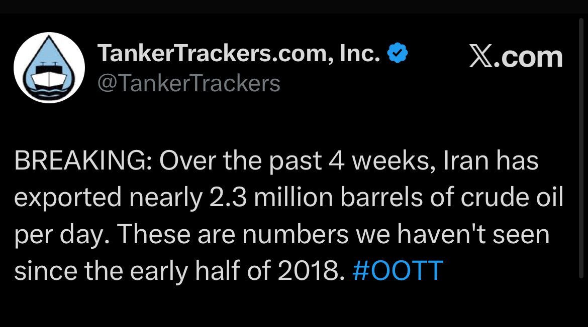 میزان صادرات واقعی نفت ایران براساس گزارش شرکت ردیابی حرکت نفتکشها میزان صادرات واقعی نفت ایران براساس گزارش شرکت ردیابی حرکت نفتکشها