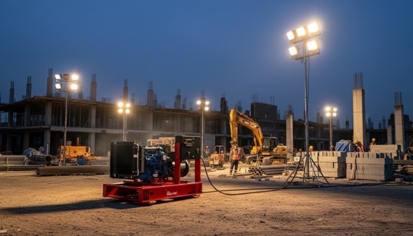 روشنایی پروژه ساختمانی با دیزل ژنراتور