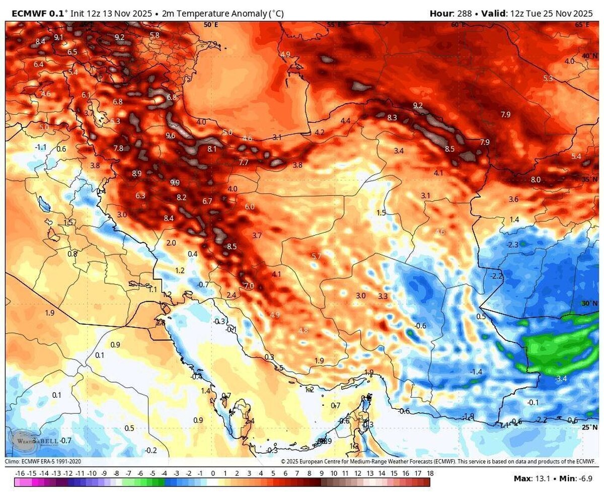 ناهنجاری گرمایی شدید در راه ایران است!