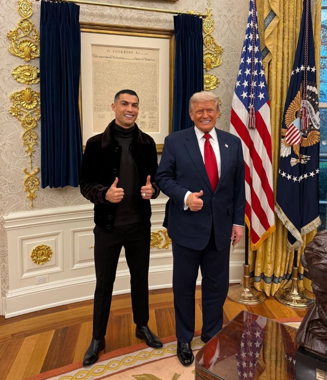 دیدار ترامپ و رونالدو در اتاق بیضی کاخ سفید