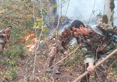 آخرین وضعیت مهار آتش در جنگل‌های الیت