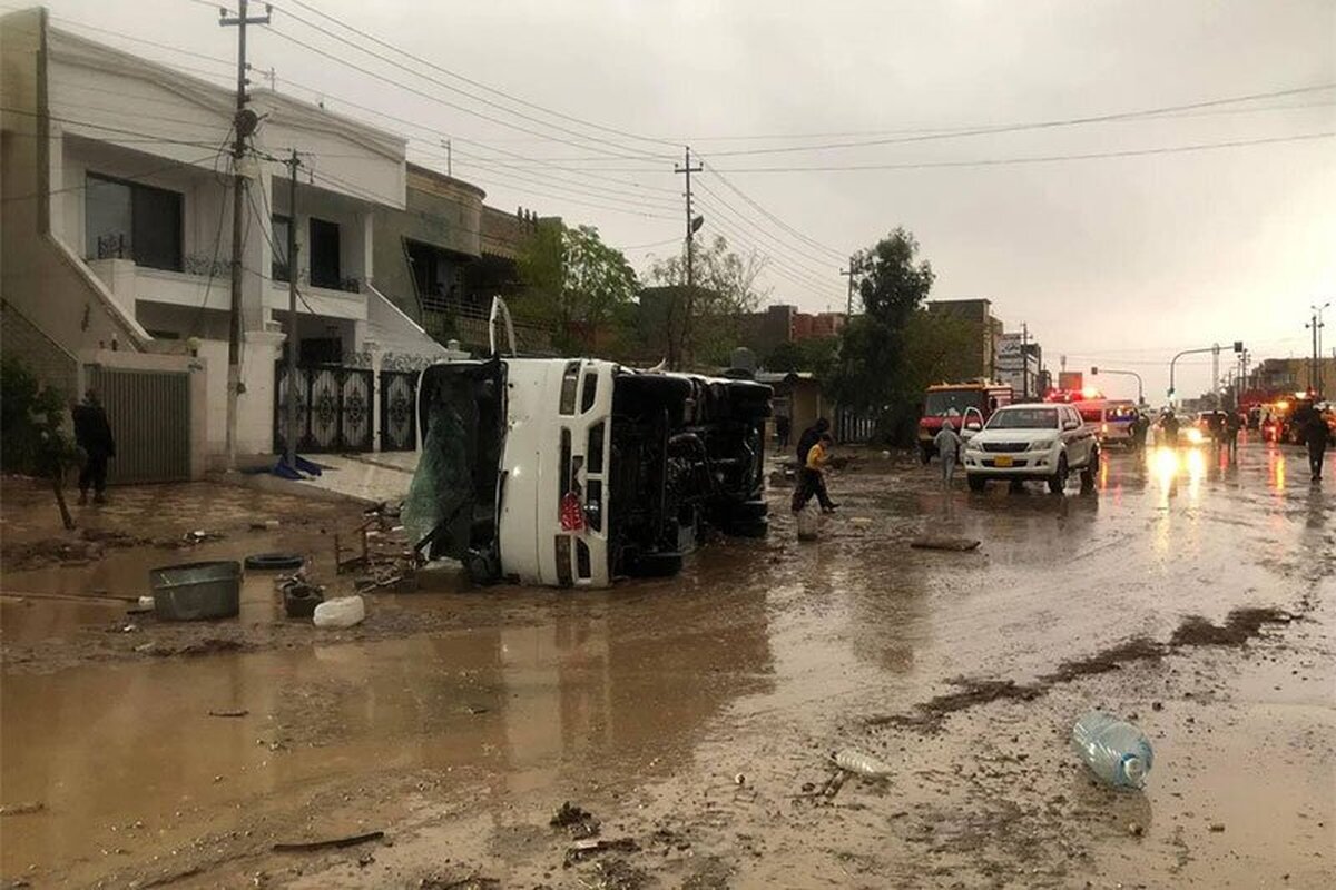 وقوع سیل مرگبار در عراق+ فیلم