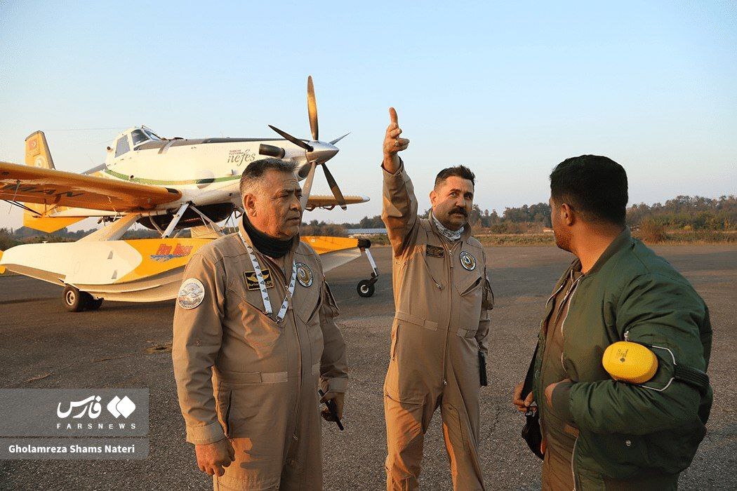 هواپیما‌های اطفاء حریق ترکیه در فرودگاه نوشهر