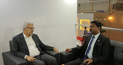 کیش اکسپو؛ دیدار معاون بانک اقتصادنوین با معاون دبیرکل سازمان پیمان شانگهای