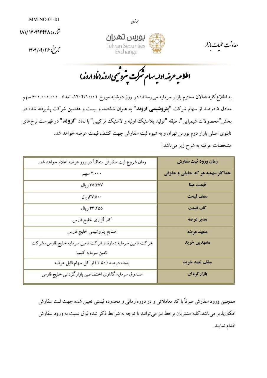 عرضه اولیه غول بزرگ بورسی در بازار سهام / زمان و جزئیات عرضه اعلام شد عرضه اولیه غول بزرگ بورسی در بازار سهام / زمان و جزئیات عرضه اعلام شد