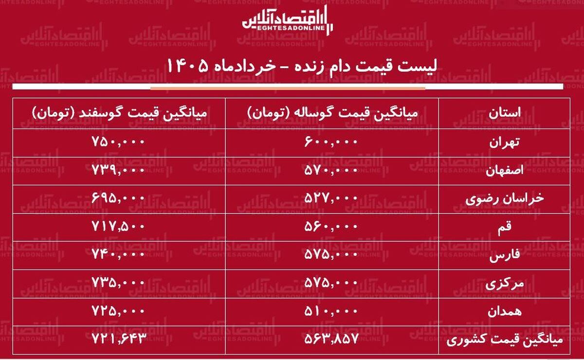 لیست قیمت دام زنده امروز ۱۵ خرداد ۱۴۰۵ / گوسفند زنده کیلویی چند شد؟ + جدول
