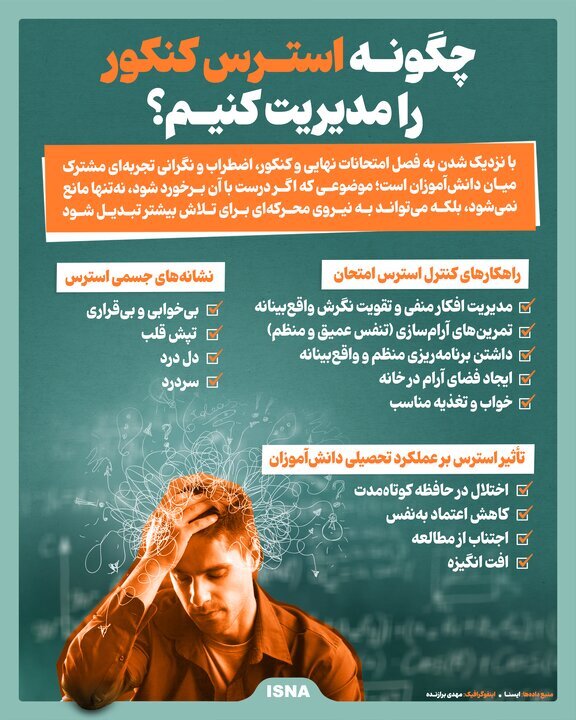 اینفوگرافیک/ چگونه استرس کنکور را مدیریت کنیم؟