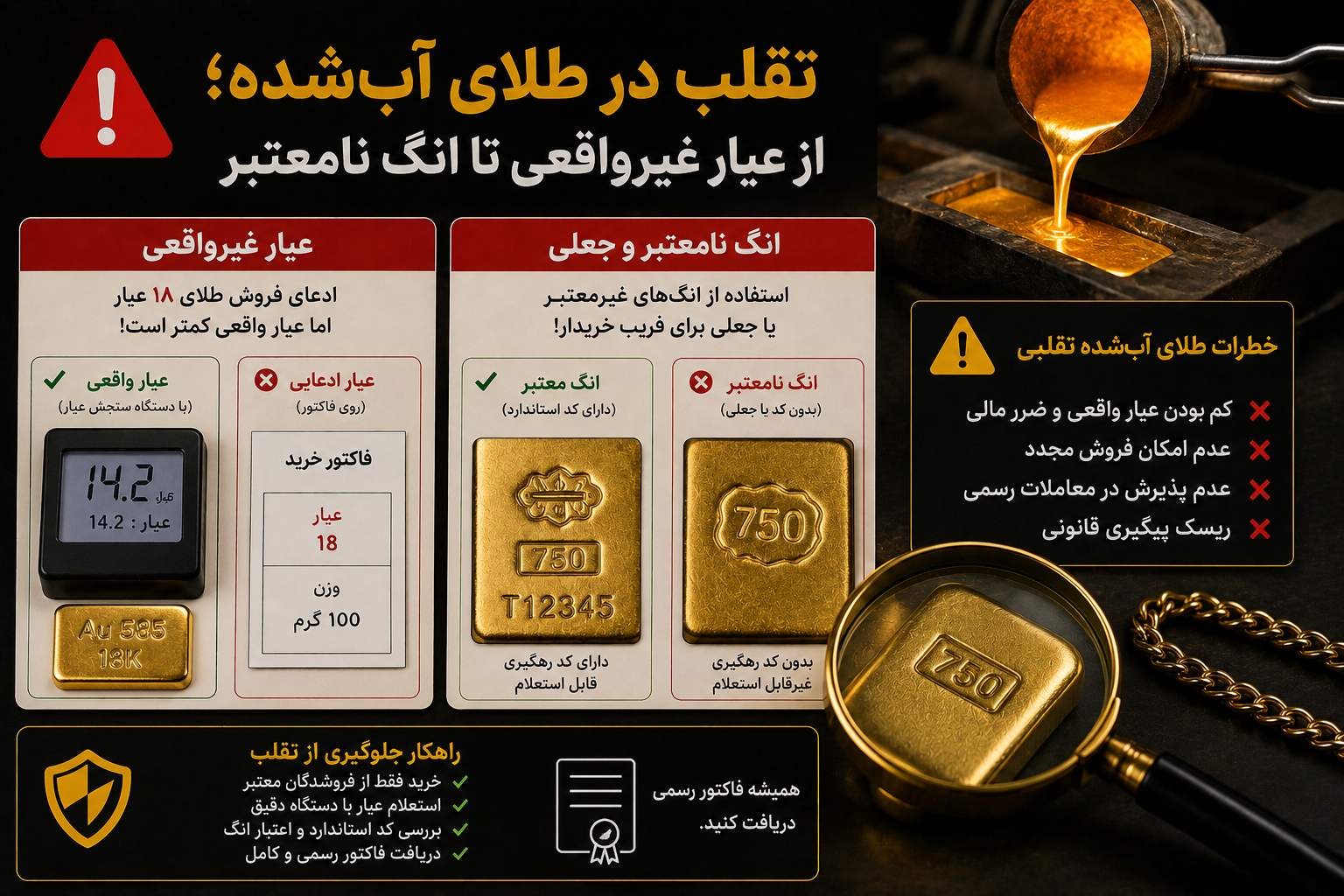رایج‌ترین روش‌های تقلب در طلا؛ هنگام خرید مراقب چه چیزهایی باشیم؟