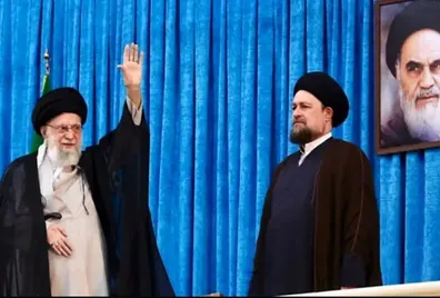 حضور-حسن-خمینی-در-مشهد-برای-مراسم-تشییع-رهبر-شهید