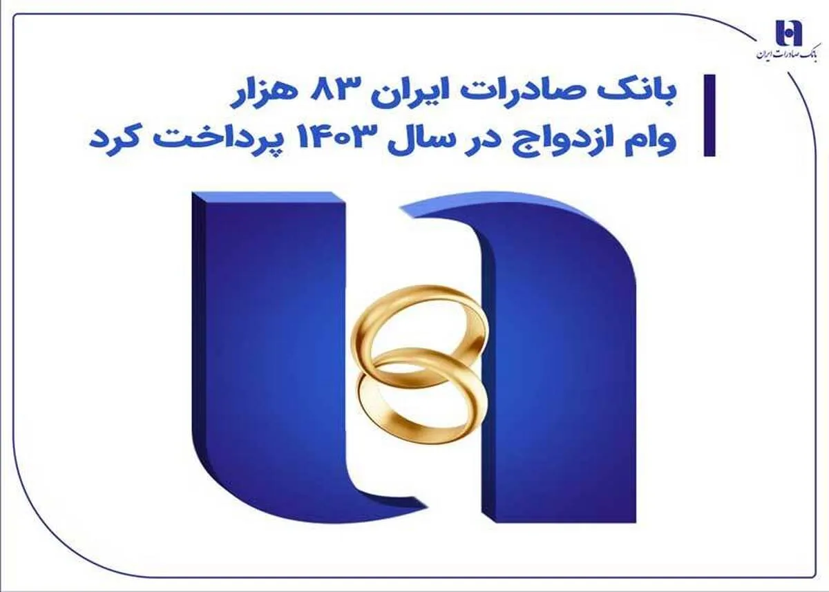 بانک صادرات ایران 83 هزار وام ازدواج در سال 1403 پرداخت کرد