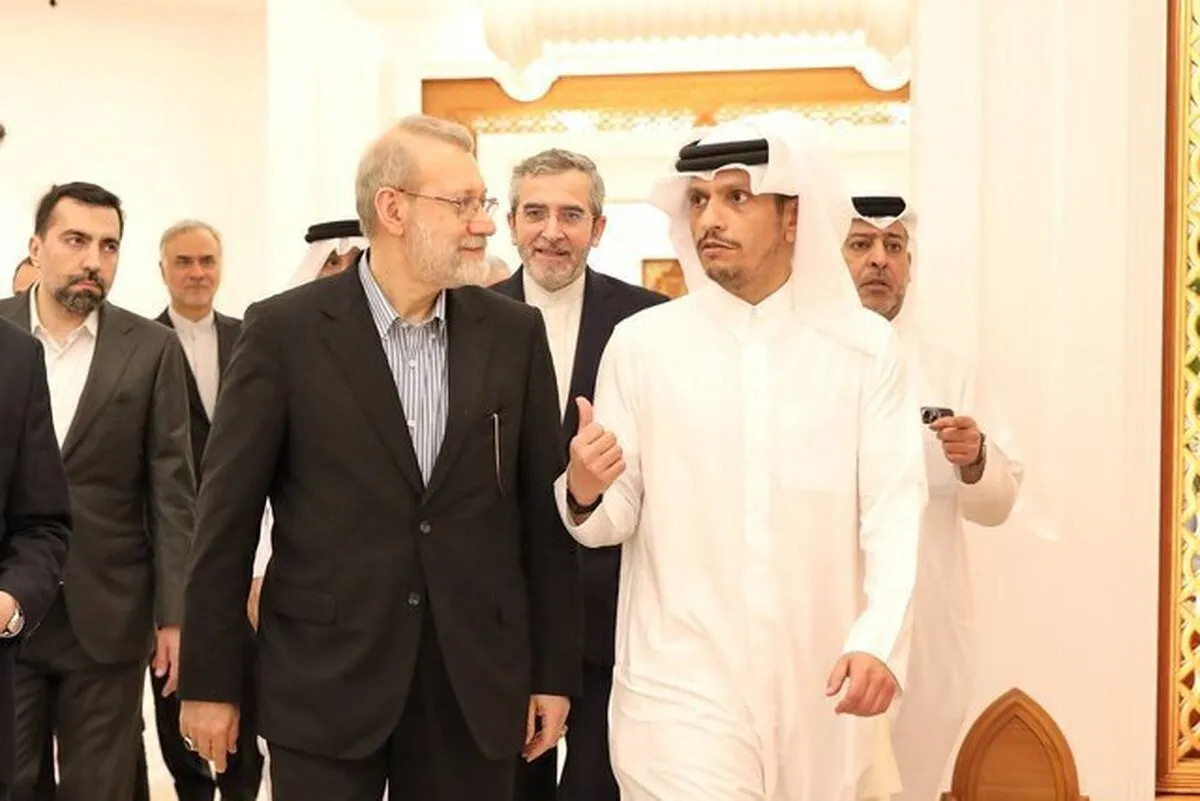 بررسی نتایج مذاکرات عمان در دیدار لاریجانی و وزیرخارجه قطر