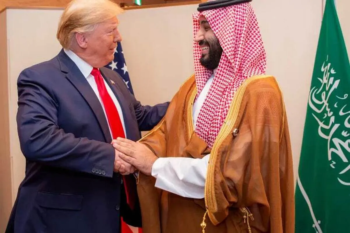 لاو ترکاندن ترامپ و بن سلمان هنگام خداحافظی + فیلم