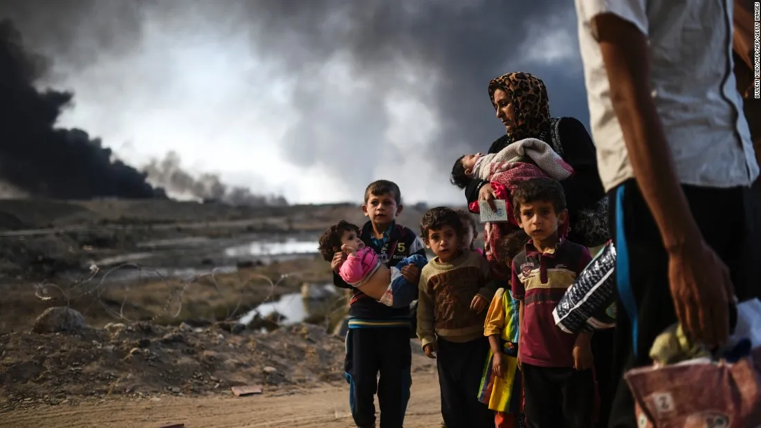Iran-trained militias join U.S-backed campaign on Mosul, flying Shi'ite flags