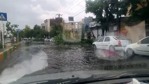 سیلاب در مشهد بارانی در واپسین روزهای بهار