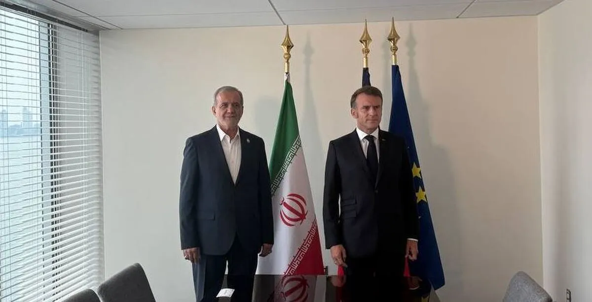 دیدار دکتر پزشکیان با رئیس جمهور فرانسه