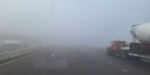 مه شدید در جاده‌های کرمانشاه + عکس و فیلم